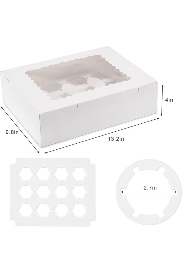 بيوينتي علبة كب كيك ورقية بيضاء، ١٢ عبوة، ١٢ تجويفًا، مع نافذة صغيرة شفافة - Image 2