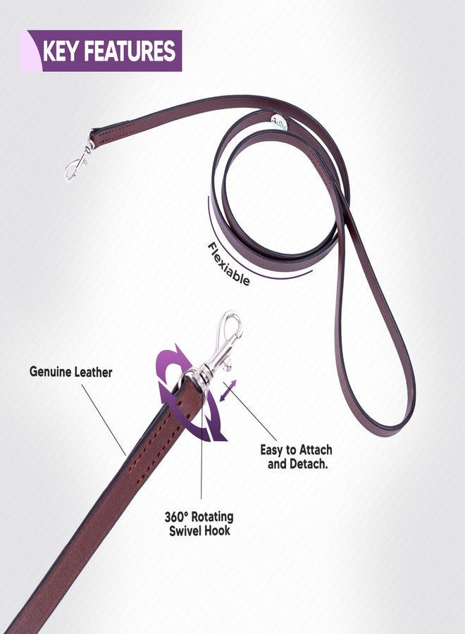 ADIL'S Adil’S Leather Cat Leash - Durable, Stylish & Comfortable Genuine Leather 4ft Long Leash with Secure Trigger Snap Hook for Safe Walks and Outdoor Adventures, (Chestnut) - Image 3