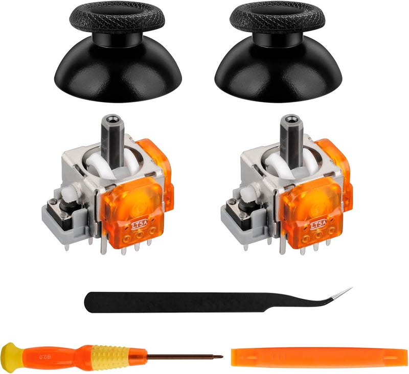 TOMSIN TMR Electromagnetic Joysticks Replacement for PS5 Controller, 2 Pack Anti-Drift magnetic Resistance Stick with 2 Pack Thumbstick Accessories Parts for Playstation 5 Controller - Image 1