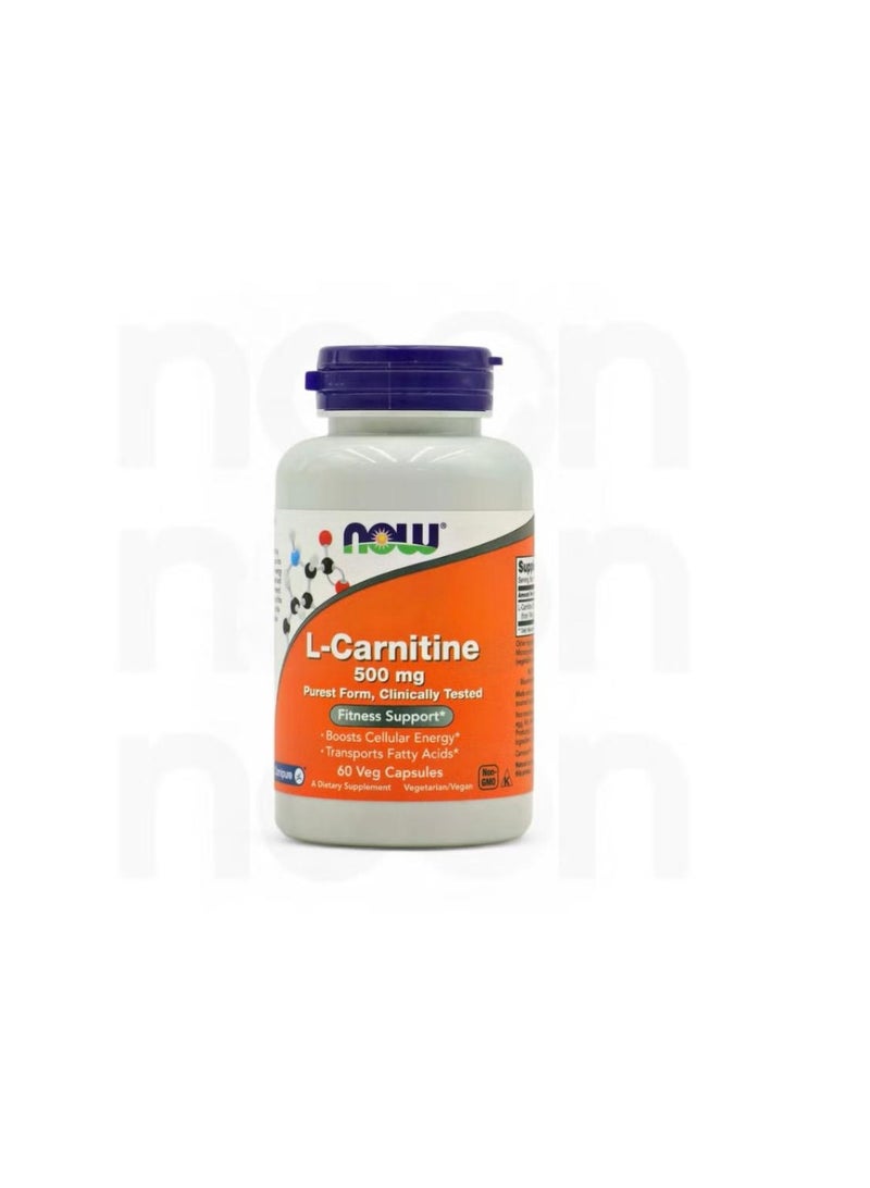 Now L- carnitine fitness support 500 mg-60 veg capsule