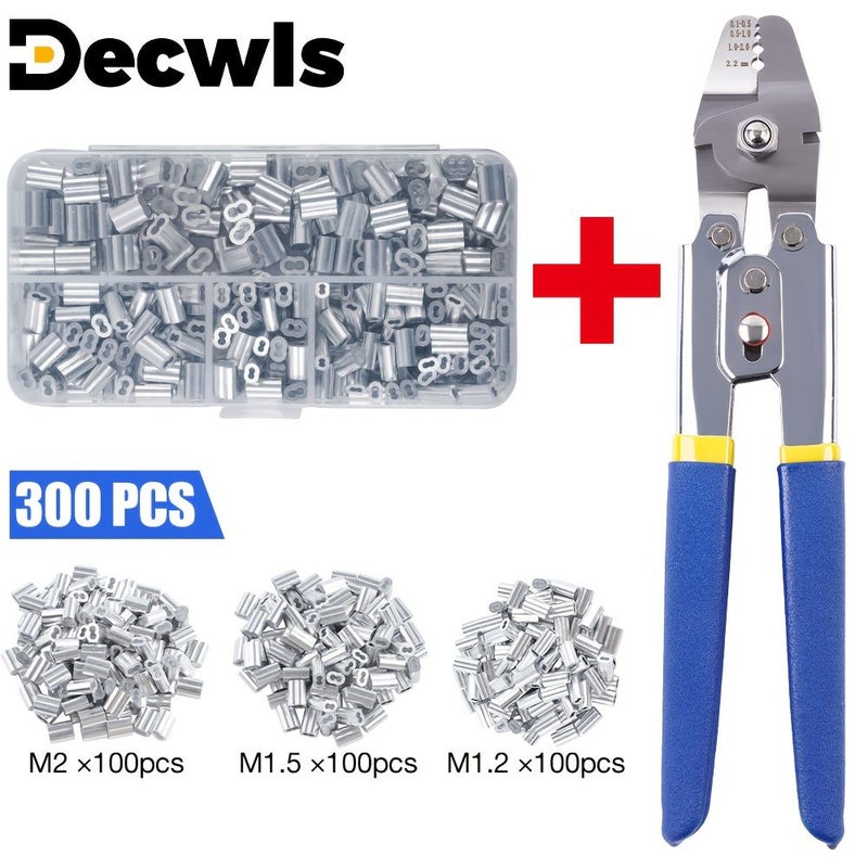 301 Pieces Wire Rope Crimping Tool Kit 0.1 2.2mm for Cable Fencing - Image 1