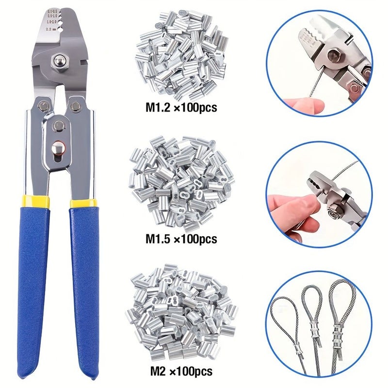 301 Pieces Wire Rope Crimping Tool Kit 0.1 2.2mm for Cable Fencing - Image 2