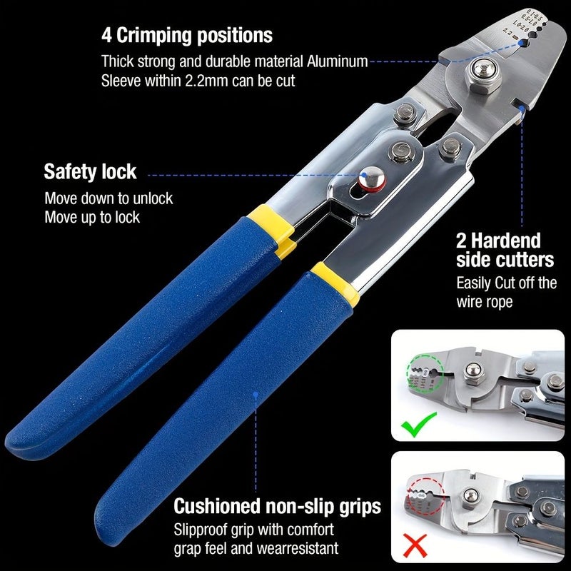 301 Pieces Wire Rope Crimping Tool Kit 0.1 2.2mm for Cable Fencing - Image 5