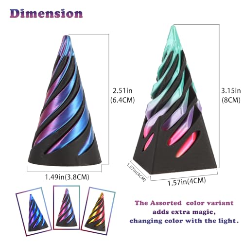 Cucue Pyramid Spiral Cone Toy Reversible Passthrough Sculpture for Calmness Relaxation Impossible 3D Printed Optical Illusion Gadget Fidget Desk Toy for Kids Adults - Image 5