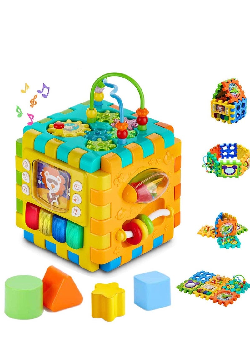 واي آند دي Activity Cube Baby Toys 6 to12 Months,6 in 1 Shape Sorter Early Development Educational Toy Gift for Year Old Boy Girl, Play Center, Boys Girls Birthday Gifts - Image 1
