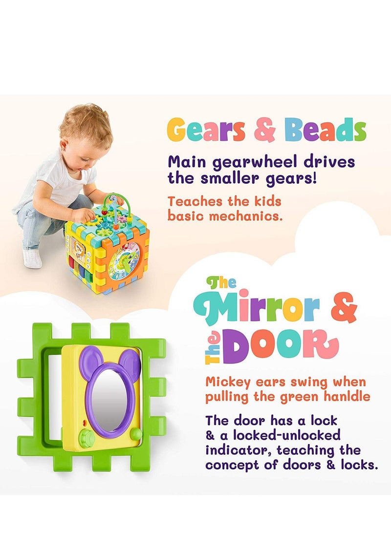 واي آند دي Activity Cube Baby Toys 6 to12 Months,6 in 1 Shape Sorter Early Development Educational Toy Gift for Year Old Boy Girl, Play Center, Boys Girls Birthday Gifts - Image 4