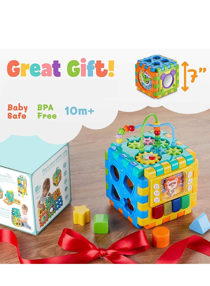 واي آند دي Activity Cube Baby Toys 6 to12 Months,6 in 1 Shape Sorter Early Development Educational Toy Gift for Year Old Boy Girl, Play Center, Boys Girls Birthday Gifts - Image 5