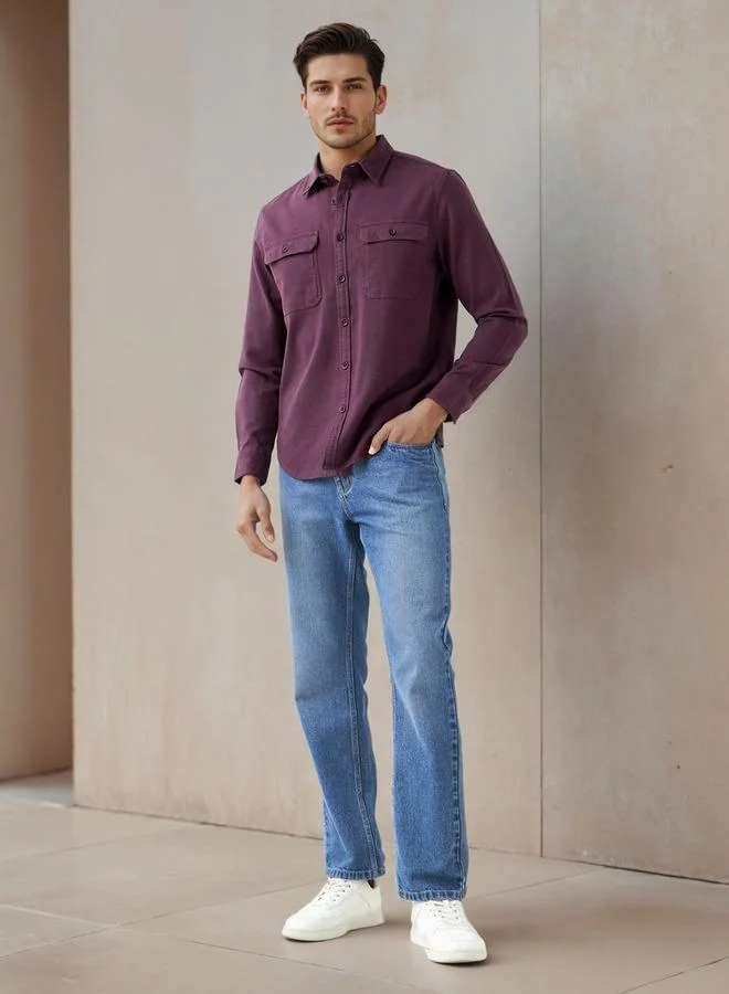 Splash FAV Regular Fit Linen Blend Shirt