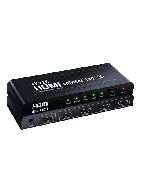 4K HDMI (HDTV) Splitter 1x4 – 1 Input to 4 Outputs | Supports 4K x 2K Ultra HD & 3D | HDMI Distribution for TV, Monitor, Projector