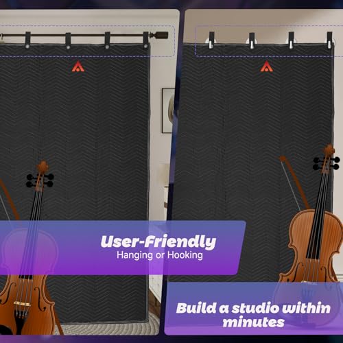 Saree 2 Pcs Large Sound Dampening Blanket 48" x 80", 850GSM Acoustic Sound Blanket with Grommets,Heavy Duty Studio Sound Absorption Blankets,Acoustic Blanket Noise Reduce,Light Blocker,Moving Blankets - Image 5