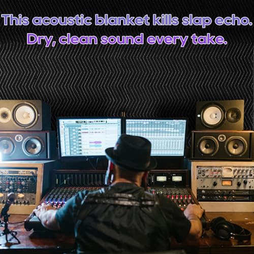 Saree 2 Pcs Large Sound Dampening Blanket 48" x 80", 850GSM Acoustic Sound Blanket with Grommets,Heavy Duty Studio Sound Absorption Blankets,Acoustic Blanket Noise Reduce,Light Blocker,Moving Blankets - Image 2