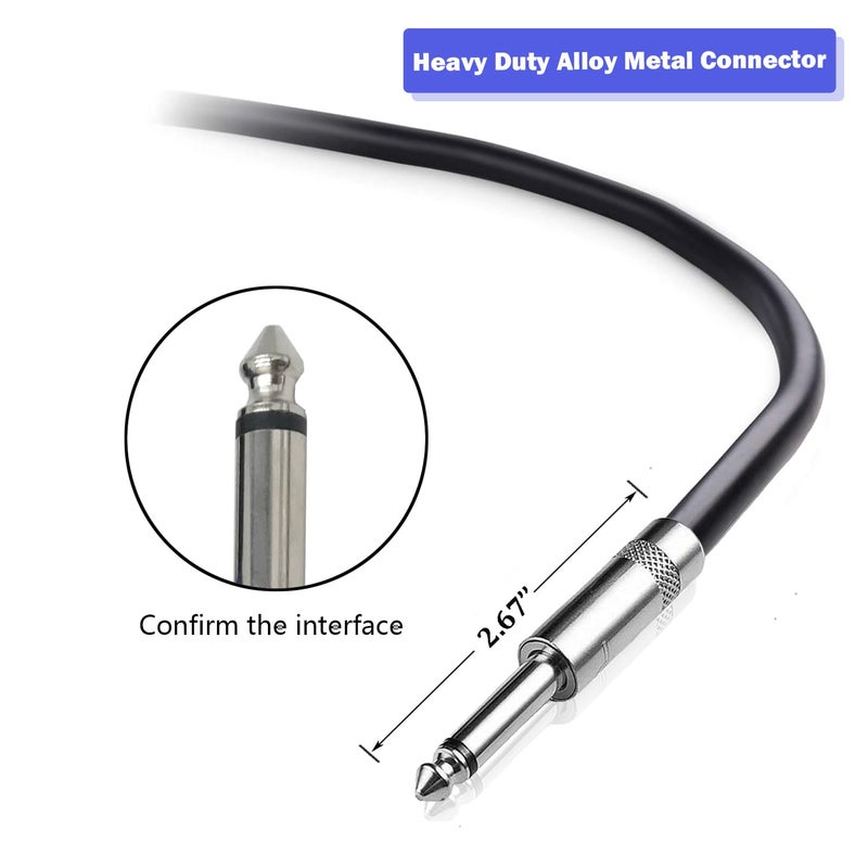ROCMUZZK 2 Pack 30ft 1/4 Inch to 1/4 Inch Male Speaker Cable, 30 feet 6.35mm Stereo Audio Connection Cord, 12 Gauge AWG Wire - Image 3