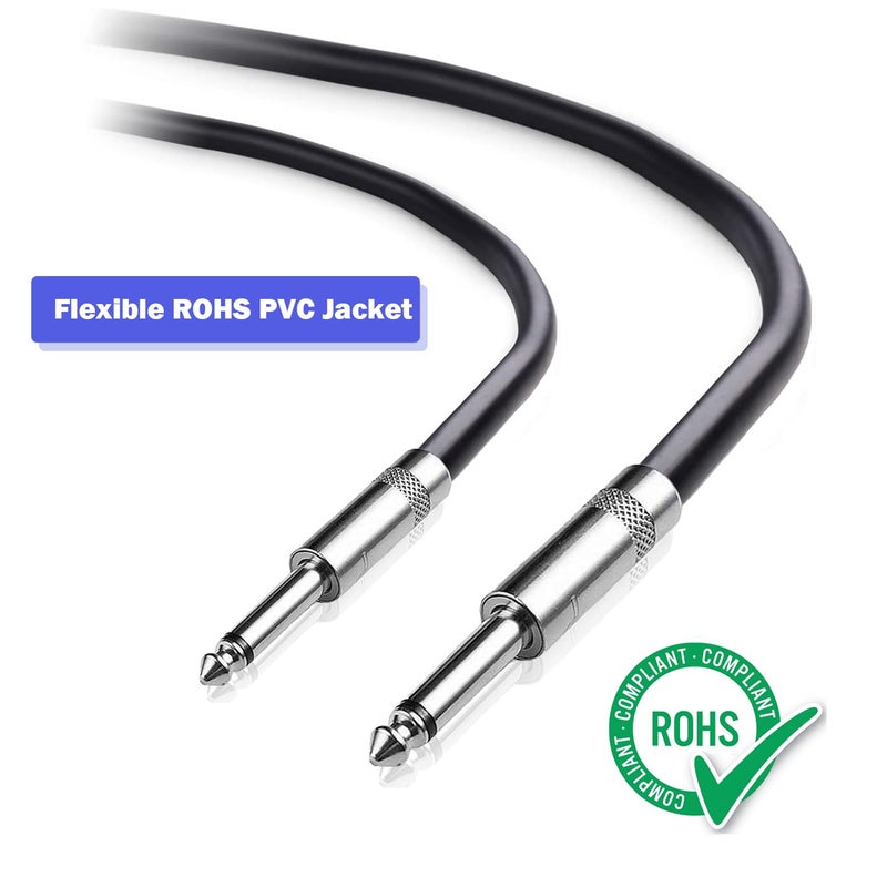 ROCMUZZK 2 Pack 30ft 1/4 Inch to 1/4 Inch Male Speaker Cable, 30 feet 6.35mm Stereo Audio Connection Cord, 12 Gauge AWG Wire - Image 2