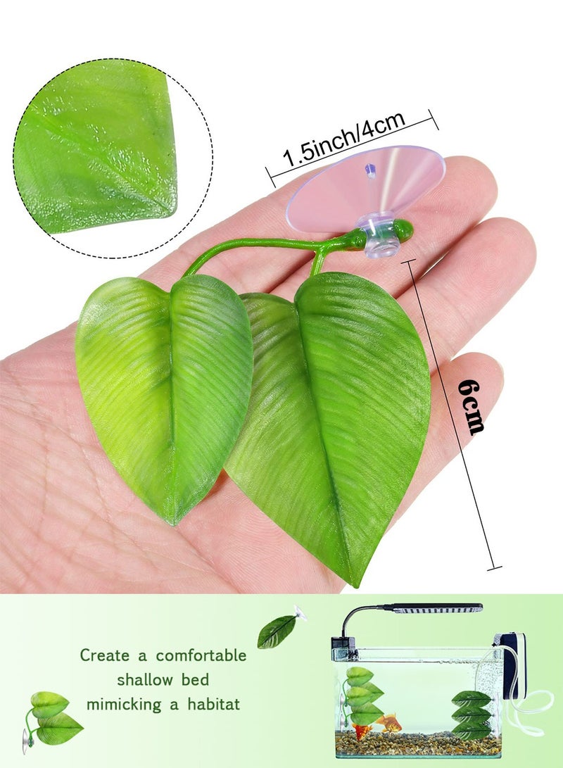 NajmStyle 4 Pieces Betta Bed Leaf Hammock for Betta Fish, Lightweight and Realistic Resting Spot, No BPA, Practical, Comfortable and Safe (Double Leaf) - Image 3