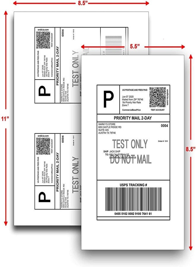 IDEALSEAL Half Sheet Self Adhesive Shipping Labels for Laser & Inkjet Printers, 250 Count (500 Labels) - Image 4