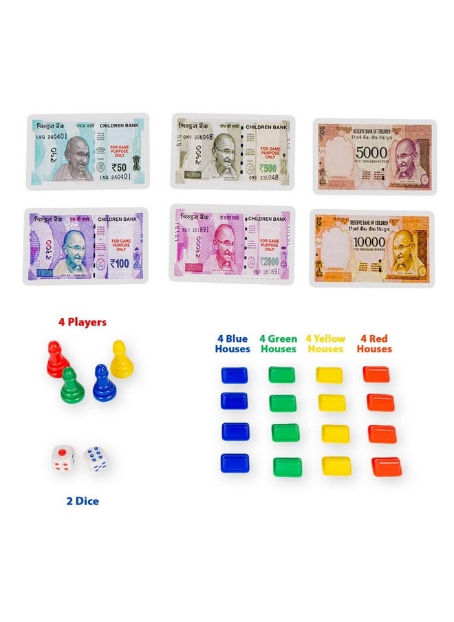 RATNA'S Little Business 5-In-1 Board Game Popular With Notes - Includes Other Games Like Ludo, Snakes & Ladders, Car Rally, And Cricket - Made In India  - Image 3