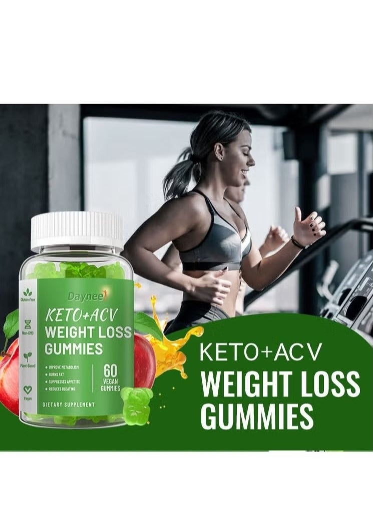 Daynee Weight Loss Gummies, Keto+ACV Weight Loss Gummies, Powerful Fat Burning and Appetite Suppression for Women and Men, Apple Flavored Slimming Gummies, 60 Vegan Gummies  - Image 5