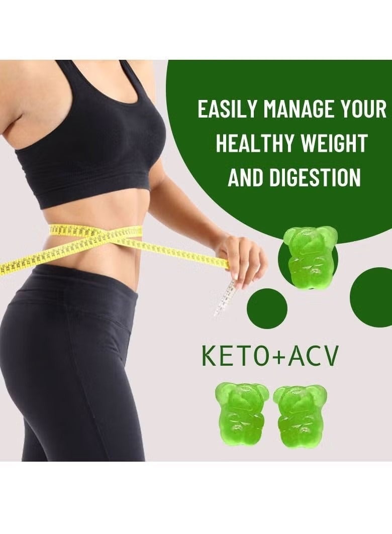 Weight Loss Gummies, Keto+ACV Weight Loss Gummies, Powerful Fat Burning and Appetite Suppression for Women and Men, Apple Flavored Slimming Gummies, 60 Vegan Gummies