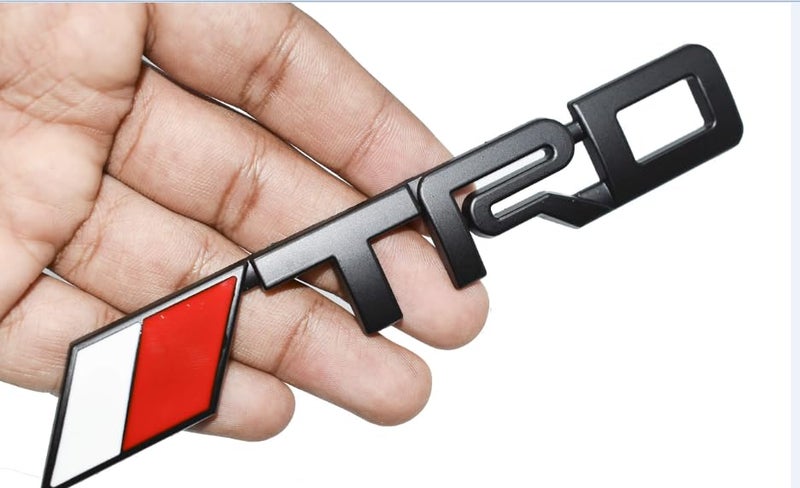 AUTO MT Car Bike Laptop Metal Logo Car Emblem & Grill Met.al Lo.go for Carr 3D Badge Auto Racing Universal Sport Sticker Grand Tourer Decal. (TRD 3D Long Black Sticker) - Image 1