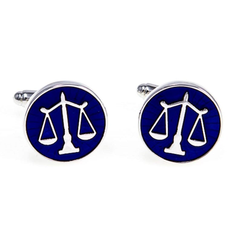 MRCUFF Law Scales of Justice Attorney Lawyer Pair Cufflinks in Presentation Gift Box & Polishing Cloth - Image 1
