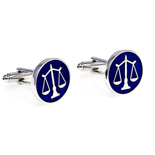 MRCUFF Law Scales of Justice Attorney Lawyer Pair Cufflinks in Presentation Gift Box & Polishing Cloth - Image 3