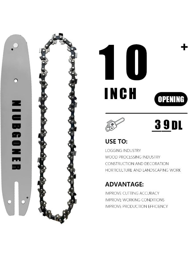 NIUBGONER 10 Inch Chainsaw Bar Combo, 3/8 Lp Pitch - .050 Gauge 39 Drive Links  - Image 3