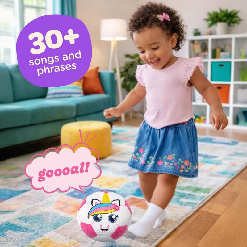 Move2Play Hilariously Interactive Toy with Music  Sound Effects for Boy  Girl  Ball for Toddler  Baby  6 12 18 Months  1 2 3 Year Old Soccer Ball Pink - Image 3