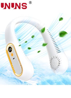UNUNS 5 Speeds Portable Neck Fan,USB Rechargeable Bladeless Personal Fans,Battery Operated Wearable Portable Fan For Travel,Leafless Headphone Design,Personal Cooling Neck Fan  - Image 1