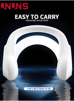 UNUNS 5 Speeds Portable Neck Fan,USB Rechargeable Bladeless Personal Fans,Battery Operated Wearable Portable Fan For Travel,Leafless Headphone Design,Personal Cooling Neck Fan  - Image 5