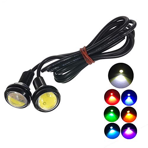 SPEDY سبيدي 9W 12V 24V 18MM 23MM LED إيجل آي لايت سيارة ضباب DRL إشارة الرجوع للوراء للركن باللون الأصفر الكهرماني الأزرق الأبيض الأحمر موديل_ID Siliconco785 | ضوء ضباب للسيارة | متعدد الألوان - Image 1
