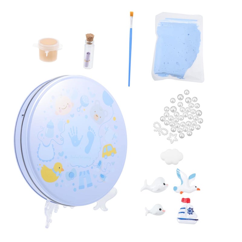 1set Footprint Keepsake Kit Newborn Footprint Ornament for Hand and Foot Mud - Image 1