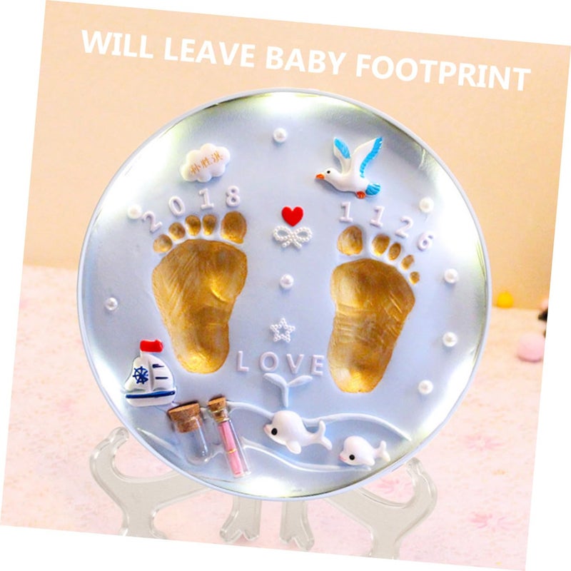 1set Footprint Keepsake Kit Newborn Footprint Ornament for Hand and Foot Mud - Image 4