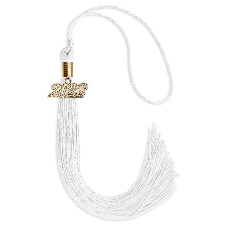 Endea Graduation Endea Graduation Single Color Tassel with Gold Date Drop White 2022 