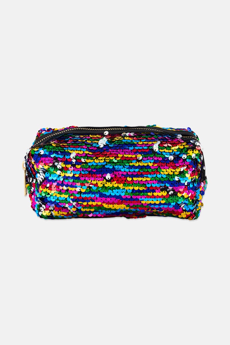 Meifli Women Sequin Make Up Pouch, Assorted - Image 1