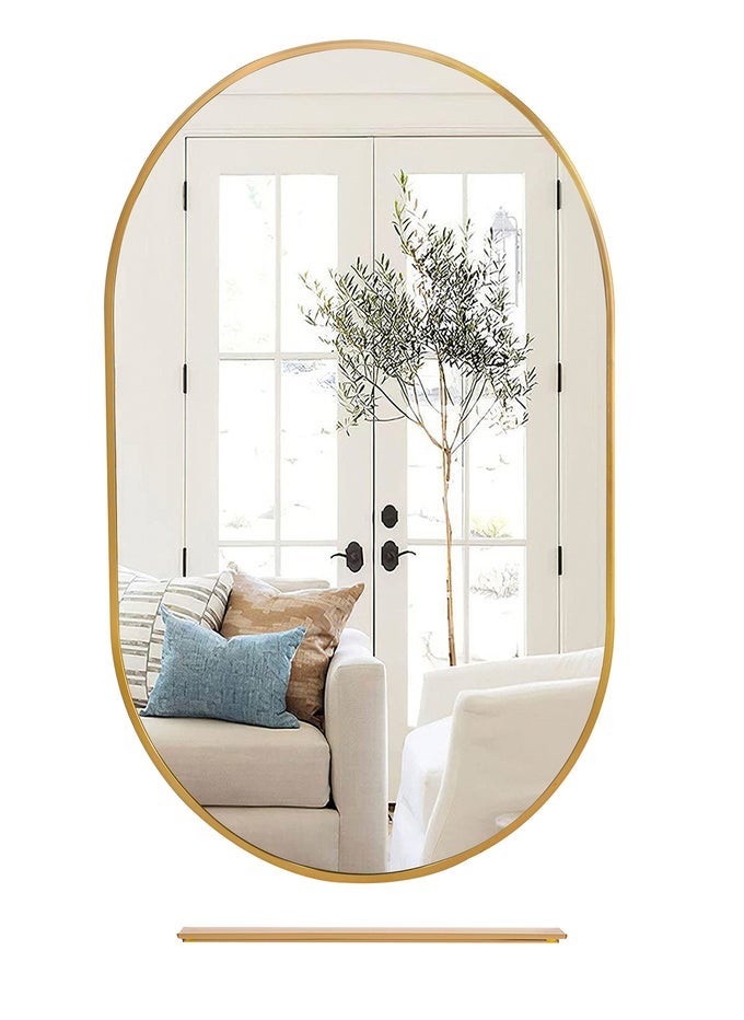 LED BATHROOM MIRROR, WALL MOUNTED, THICKENED ALUMINUM, WITH SHELF 40*60CM