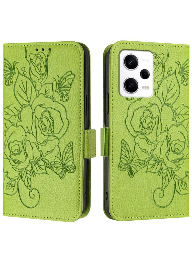S-TOP Case For Redmi Note 12 Pro+ 5G India Embossed Rose RFID Anti-theft Leather Phone Case - Image 2