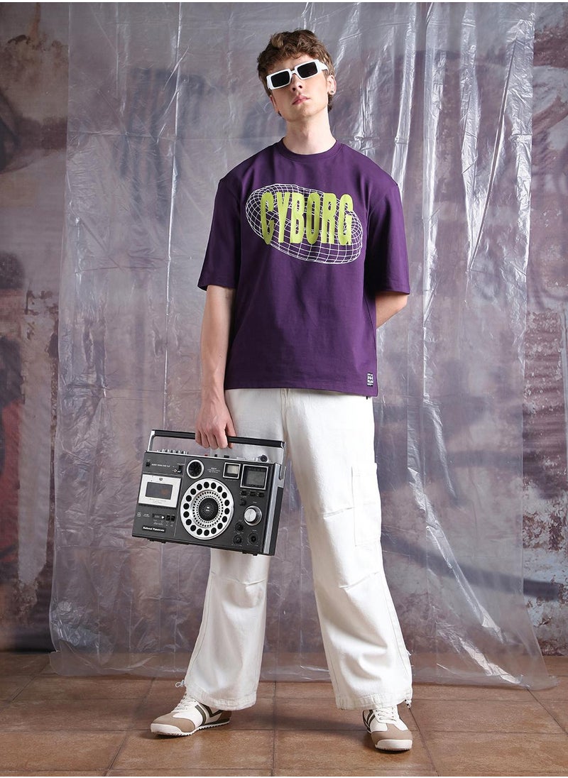 Hubberholme Men Cyborg Graphic Printed Oversized Fit T-shirt  - Image 1