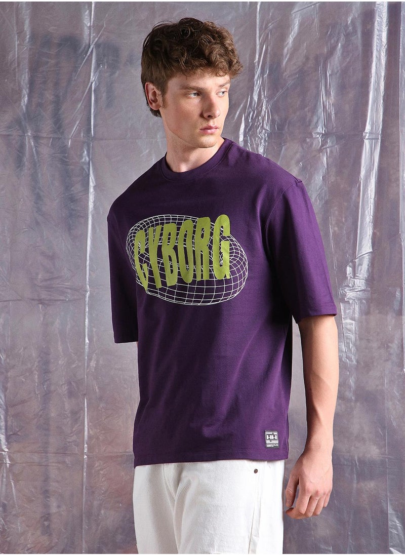 Hubberholme Men Cyborg Graphic Printed Oversized Fit T-shirt  - Image 3