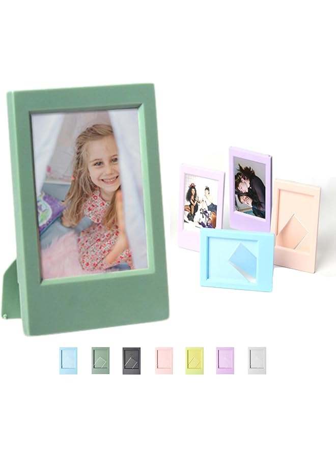 The Bros 10 Pcs 3 Inch Creative Photo Frame, Instax Mini Frames Bracket Set for Polaroid Picture Frame/90/40/Mini Evo/12/11/9/8/7/Instax Film - Table Decor Polaroid Film Frame for Photos（7 Colors） - Image 1