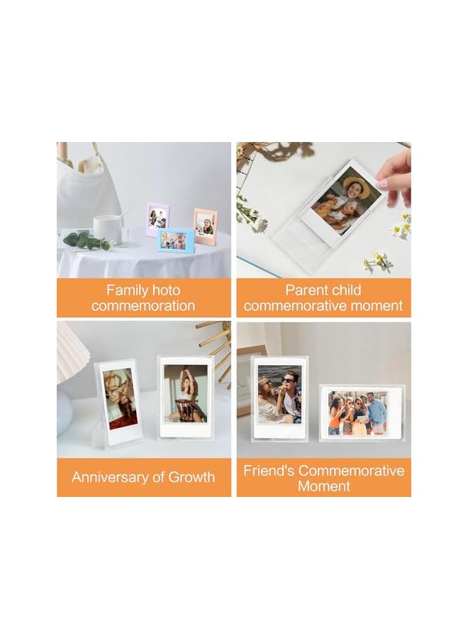 The Bros 10 Pcs 3 Inch Creative Photo Frame, Instax Mini Frames Bracket Set for Polaroid Picture Frame/90/40/Mini Evo/12/11/9/8/7/Instax Film - Table Decor Polaroid Film Frame for Photos（7 Colors） - Image 4