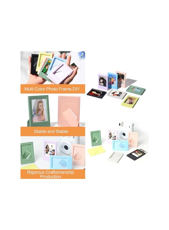 The Bros 10 Pcs 3 Inch Creative Photo Frame, Instax Mini Frames Bracket Set for Polaroid Picture Frame/90/40/Mini Evo/12/11/9/8/7/Instax Film - Table Decor Polaroid Film Frame for Photos（7 Colors） - Image 3