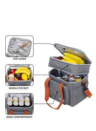 23L معزول الغداء مربع للرجال والنساء ، قابلة للتوسيع مزدوجة حقيبة الغداء المبردة ، خفيفة الوزن ، ومكافحة تسرب حقيبة يد ، حقيبة الأنسجة مع الجانب ، رمادي - pzsku/ZA9EBEA6B59198AF9B08CZ/45/1744628197/2407006e-897a-4111-b199-4ac2b9c5ab59