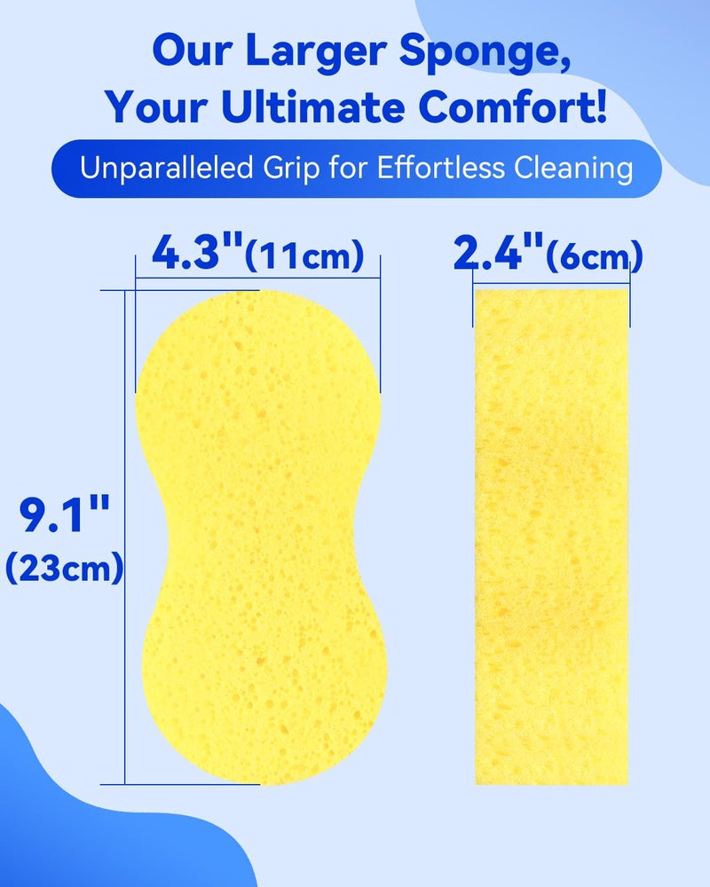 Temede Car Wash Sponge, Large Multi Use Sponges for Cleaning, 6cm Thick High Foam Scrubber Kit, Sponges for Dishes, Tile, Bike, Boat, Easy Grip Sponge for Kitchen, Bathroom, Household Cleaning, 5pcs - Image 2