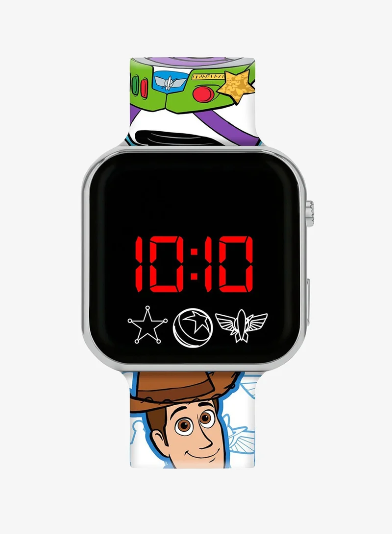 ديزني ساعة Toy Story Buzz and Woody بشاشة LED مع سوار سيليكون بشخصية للأطفال - TSF4022