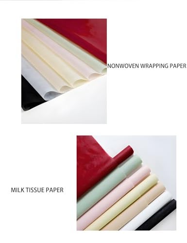 MLSG 96 Sheets Tissue Flower Wrapping Paper Cotton Wrapping Flower Paper Withdrawable Lining Paper Non-woven Waterproof Floral Bouquet Wraps For Florist Packaging Arrangement (Light Brown) - Image 4