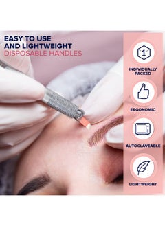 Stylia 20 Piece Microblading Pens Kit, Disposable Aluminum Handles For Permanent Makeup Eyebrow, Professional Microblade Supplies Pen Tool For Fuller Lush Brows With Lock-Pin And Ergonomic Grip  - Image 1
