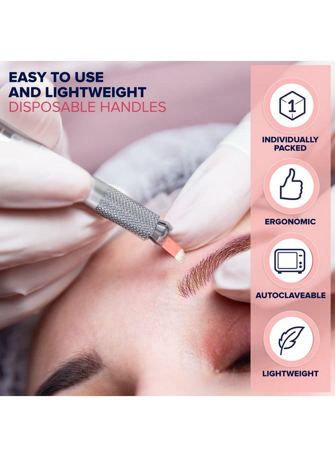 Stylia 20 Piece Microblading Pens Kit, Disposable Aluminum Handles For Permanent Makeup Eyebrow, Professional Microblade Supplies Pen Tool For Fuller Lush Brows With Lock-Pin And Ergonomic Grip  - Image 1