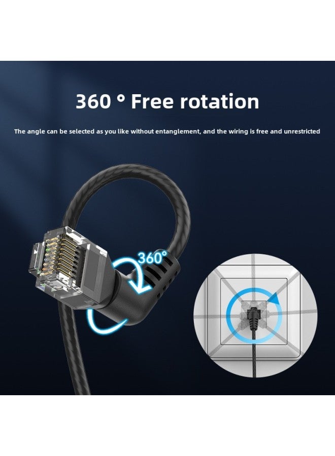 Weixun IBO Series Super Six Non-Shielded Network Jumper Double Elbow Rotatable Slim Wire Black 0.5-20-Color:Black-Line Length:3m  - Image 3