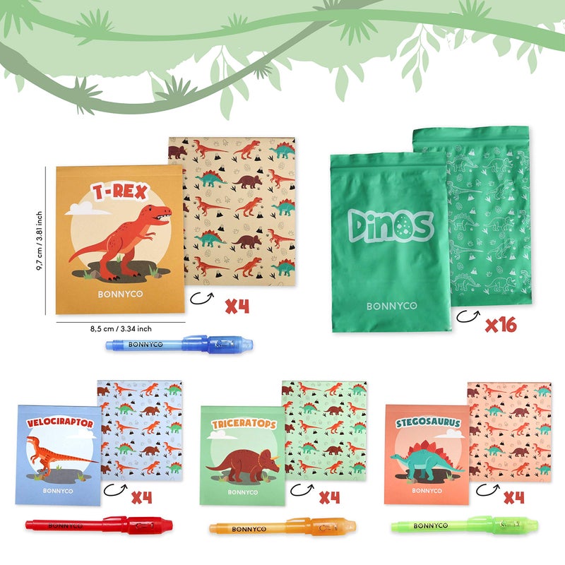Bonnyco Invisible Ink Pen And Notebook Pack 16 Dinosaur Party Favors For Kids  Magic Spy Pen Goodie Bags Stuffers For Kids  Dinosaur Birthday Party Supplies  Goody Bag Stuffers Return Gifts Prizes - Image 5