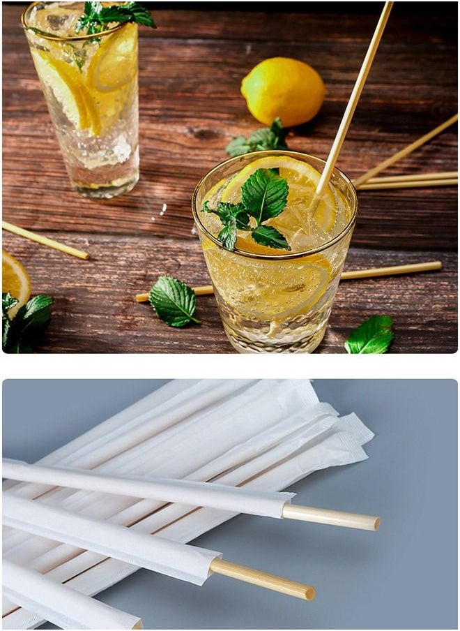 Generic - Eco-Friendly Biodegradable Straws made from plant fibers,200 pieces of 7.1-inch length,perfect for Vegan drinks and environmentally-friendly enthusiasts - Image 1